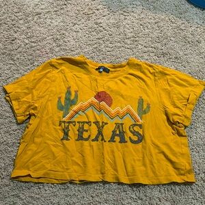Yellow Texas Crop Top. Love Peace & Lazy Days